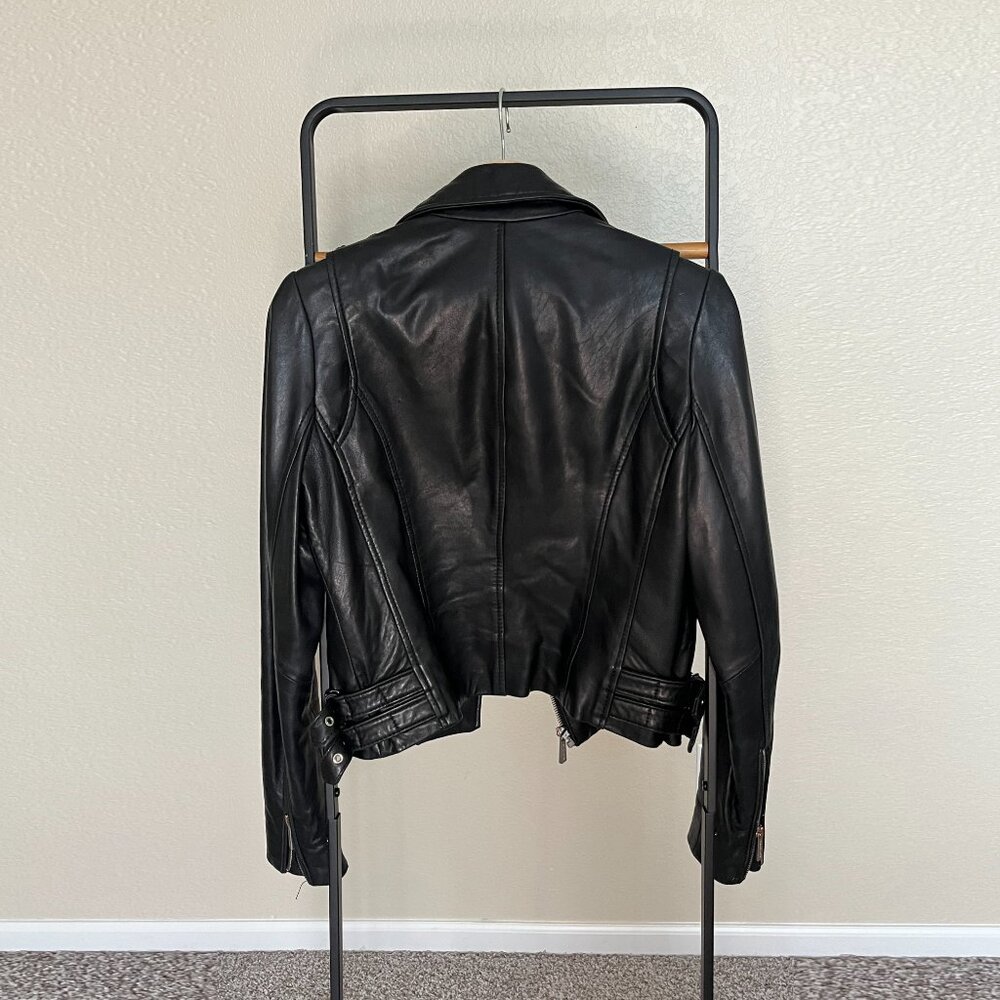 Michael Kors Leather Moto Jacker Size S - Picture 10 of 11